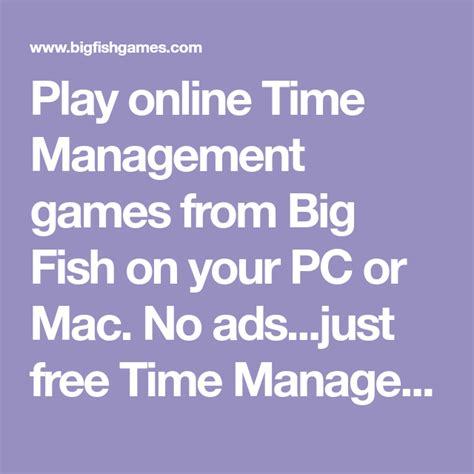 big fish time management games|Free Time Management Games Online No Download Required .